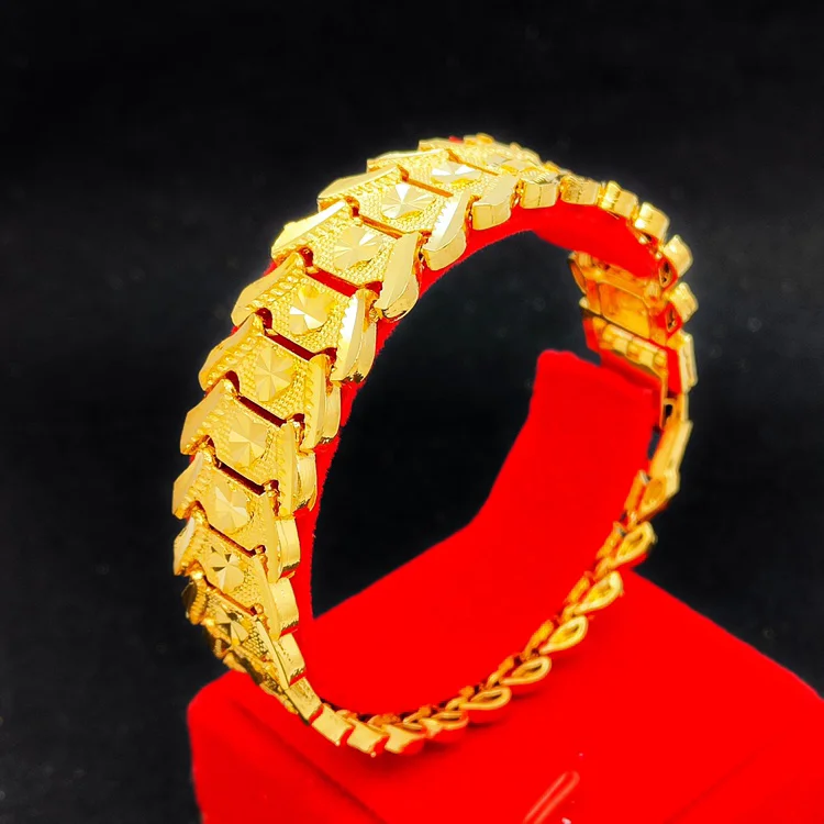 Men's 24K Gold Bold Adjustable Bracelet, AU999 | 
