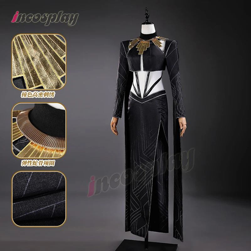 Disfraz de Lune para mujer, disfraz de juego Expedition 33, vestido negro Sexy para mujer, uniformes de Carnaval de Halloween, traje de fiesta, talla S-3XL, hecho a medida
