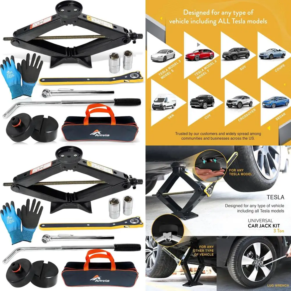 

Домкрат автомобильный грузоподъемностью 3 тонны с подкладкой и универсальной резиновой накладкой | Идеально подходит для ножничных домкратов, внедорожников и легковых автомобилей. | Портативный домкрат для шин