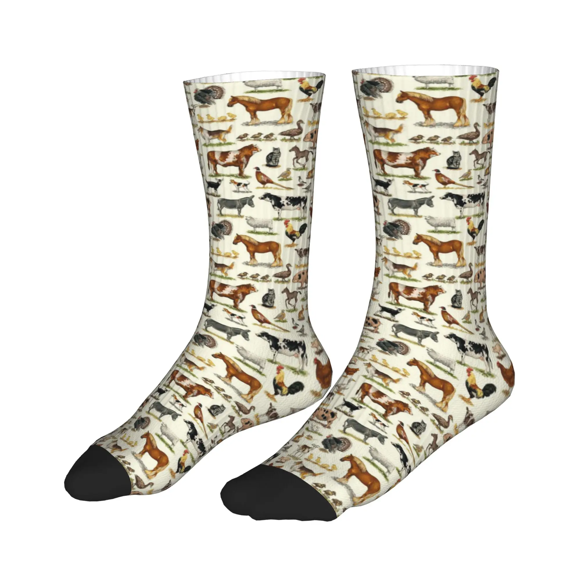 

Всесезонные носки с изображением сельских животных и фермерских домов, модные спортивные носки средней длины для мужчин и женщин, подарки