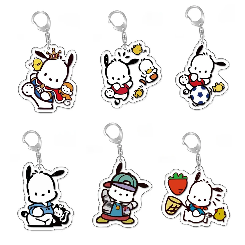 

MINISO Sanrio Pochacco Cute Cartoon Dog Keychain Kawaii Keyring Bag Parts & Trendy Gift