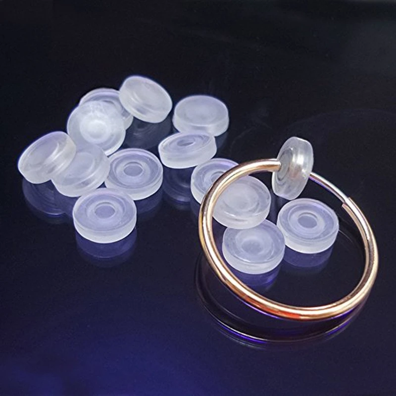 50 Pieces Clear Silicone Earring Pads Portable Anti Pain Earring Cushion for Clip-on Earrings Jewelry Accessories Gift