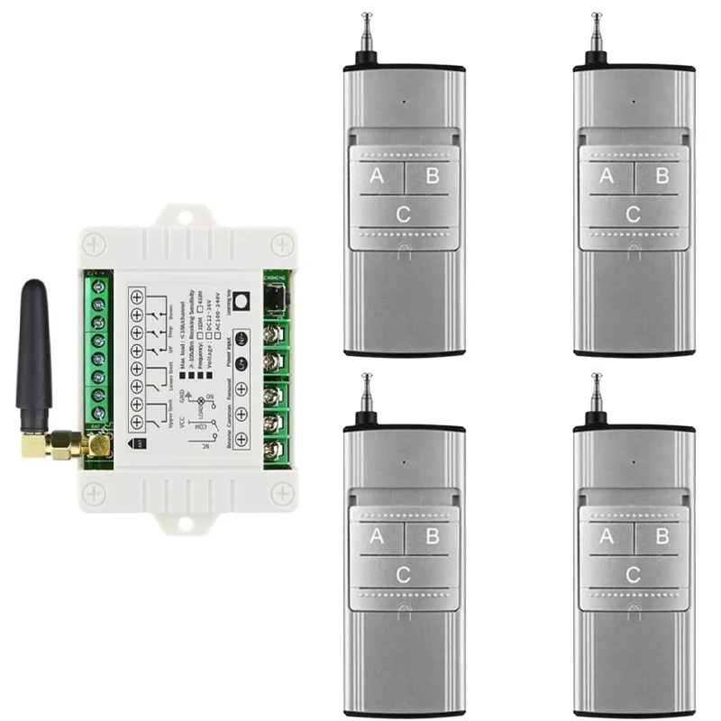 200M 433Mhz AC 110V 220V Motor Remote Control Switch For Retractable Door Curtain Electric Push Rod Linear Actuator