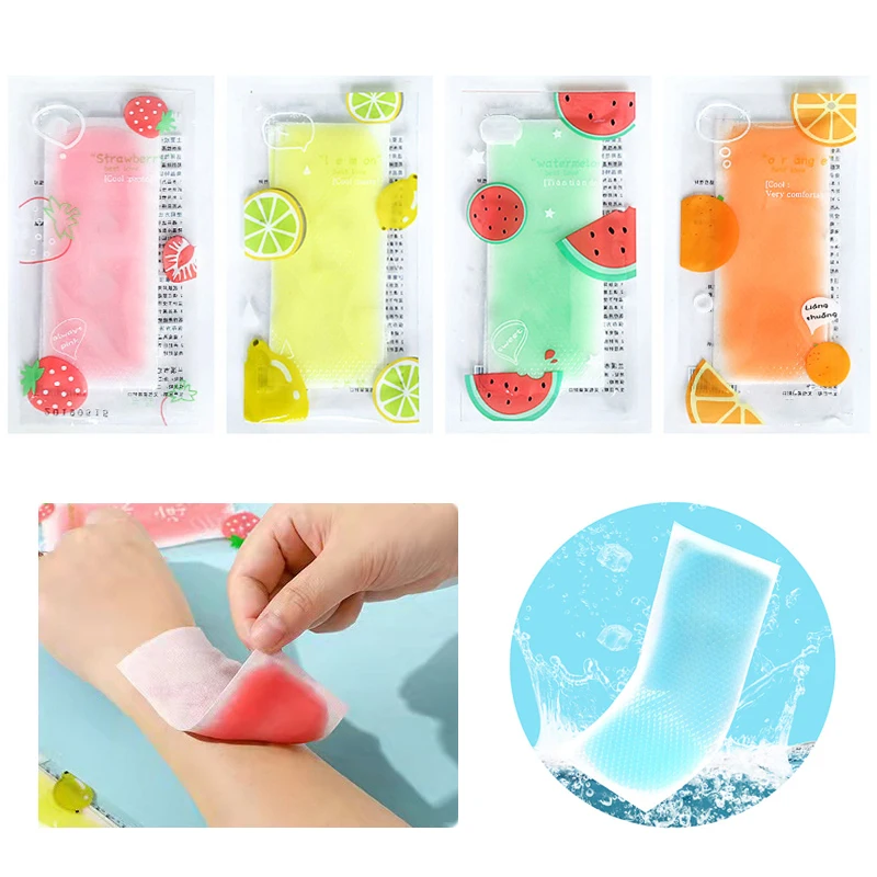 1/5 คู่รสผลไม้ Multi-Purpose Cooling Patch เจลติดทนนาน Sheetscute โทรศัพท์มือถือ Cooling Patch ไข้วางฤดูร้อนกลางแจ้ง