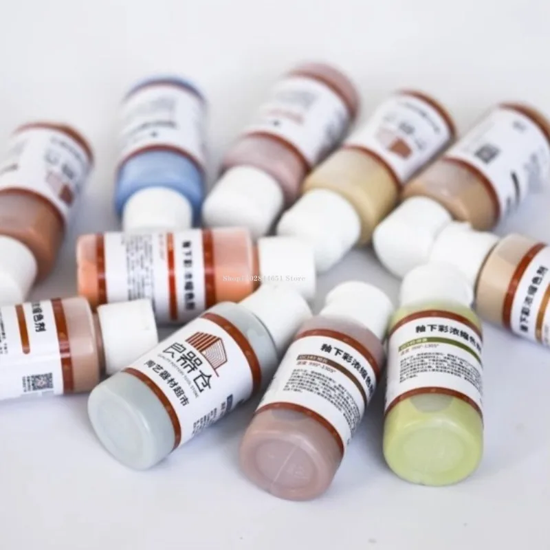 12-color 60ml Concentrated Underglaze Colored Pigment Set1200-1280℃ Medium High-temperature Glaze DIY Ceramics Crafts Decoratio
