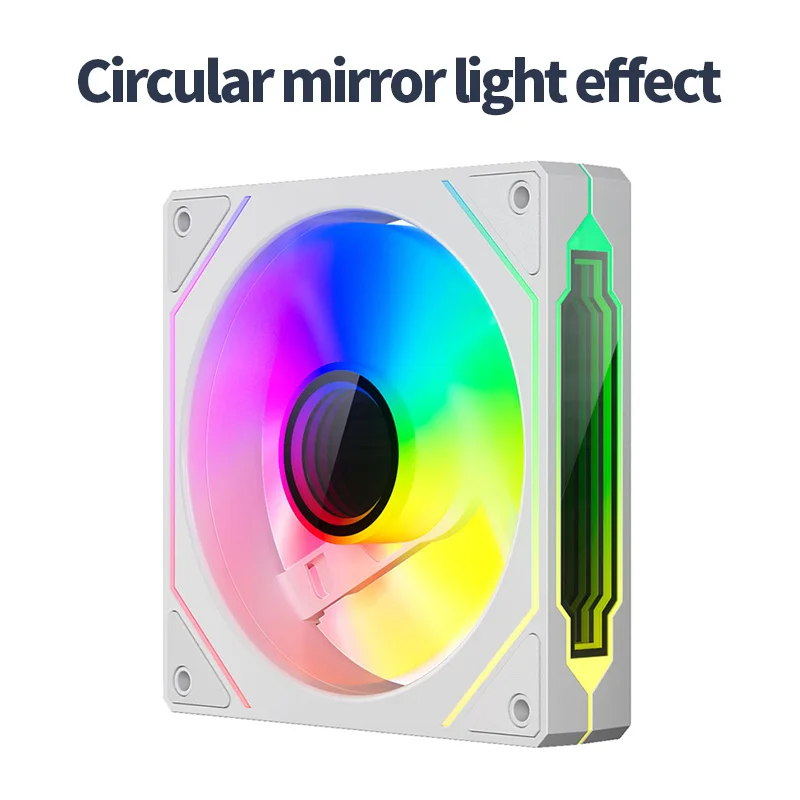 TEUCER Prism4 Case Fan 120mm ARGB Mirror Cycle Light Effect CPU Cooling Fan 4Pin PWM 800 to 2000RPM Quite Fans For Gaming PC KIT