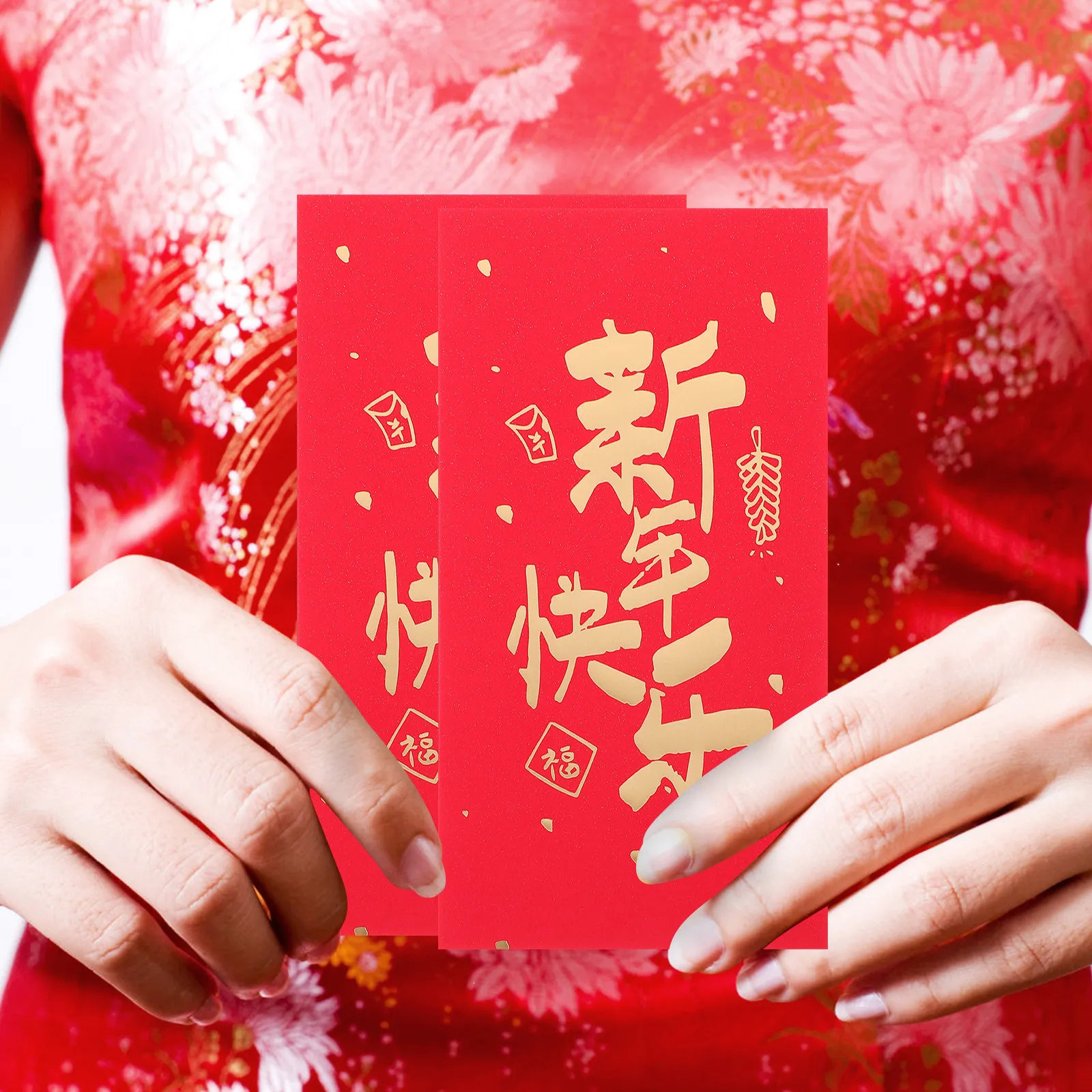 

6Pcs Traditional Chinese Red Envelopes Lucky Money Bags Thickened Paper Spring Festival New Year Red Packets Cash Greeting Card