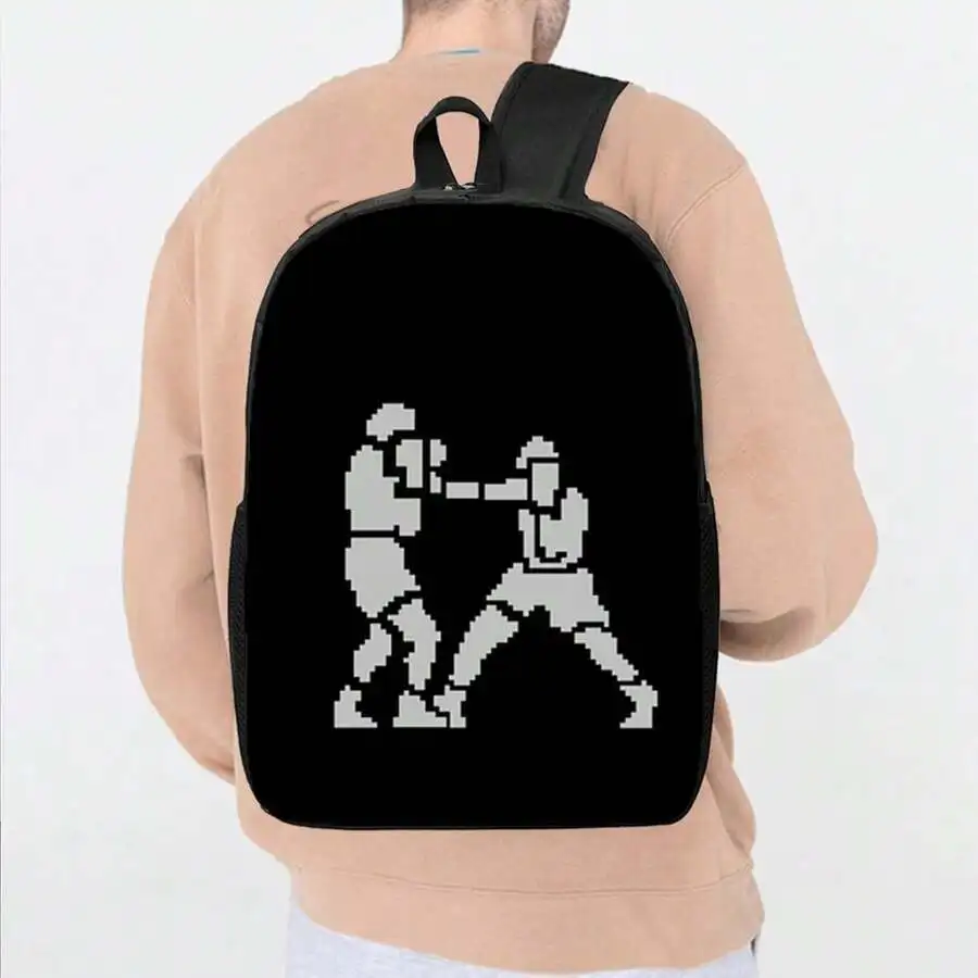 

Unisex Casual Pixel Art Boxing Design Backpack Lightweight Large Capacity