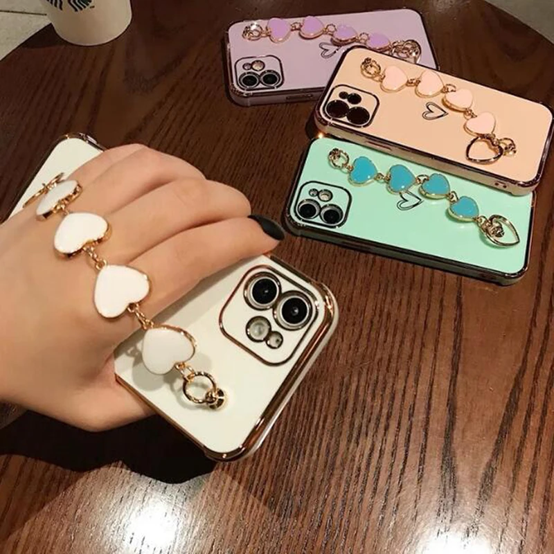 لتقوم بها بنفسك الحب يقطر النفط سوار سلسلة كريستال جراب هاتف للهاتف المحمول الإبداع من حبل قلادة