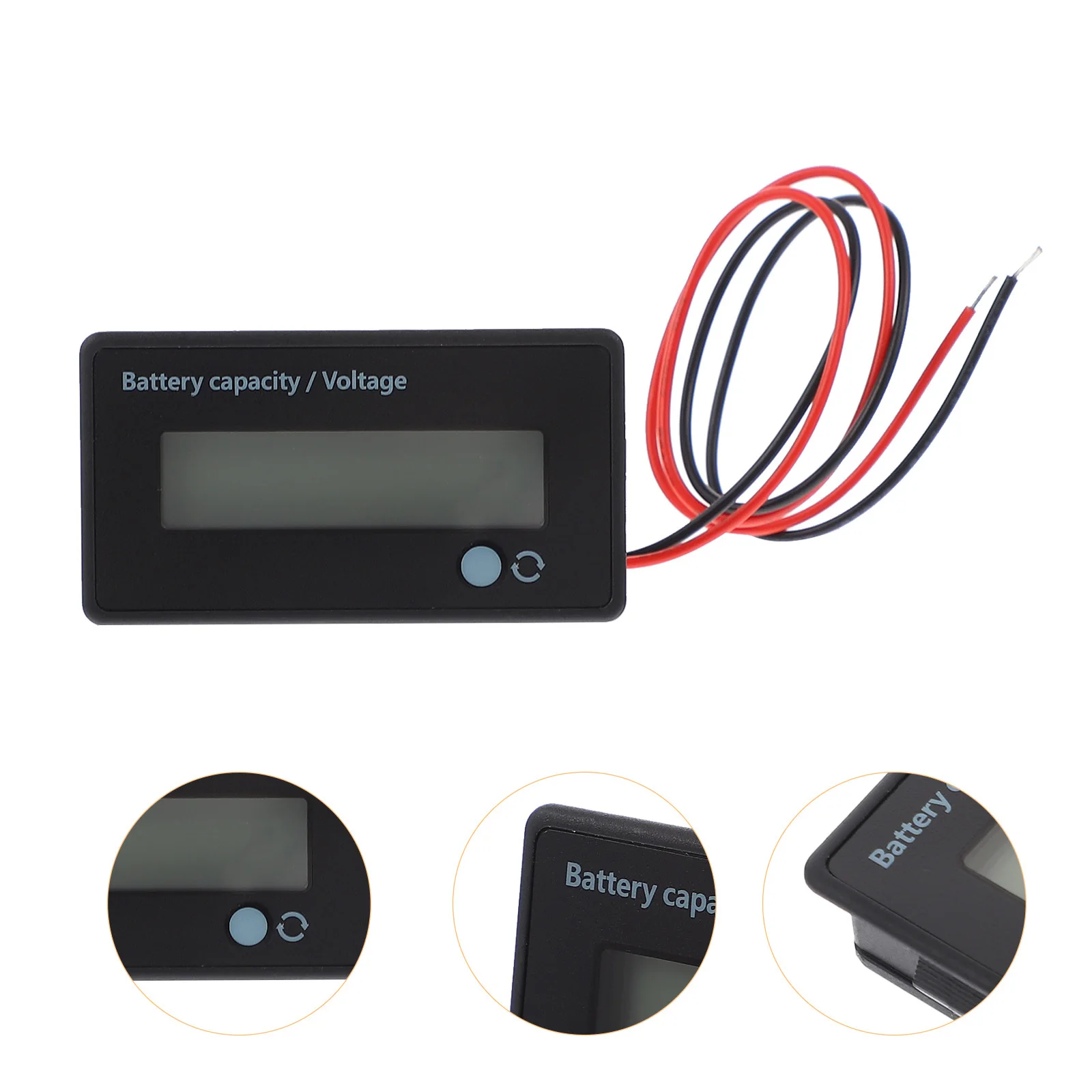 

2Pcs LCD Tester Sturdy Voltage Monitor for Electromobile and Vehicle Capacity Gauge Low Power Consumption Bright