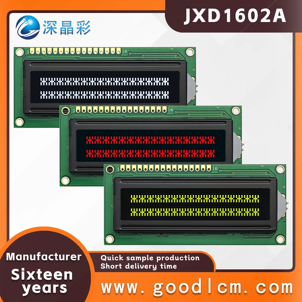 Russian language LCD screen JXD1602A monochrome 16X2 character screen high standard industrial LCM display module