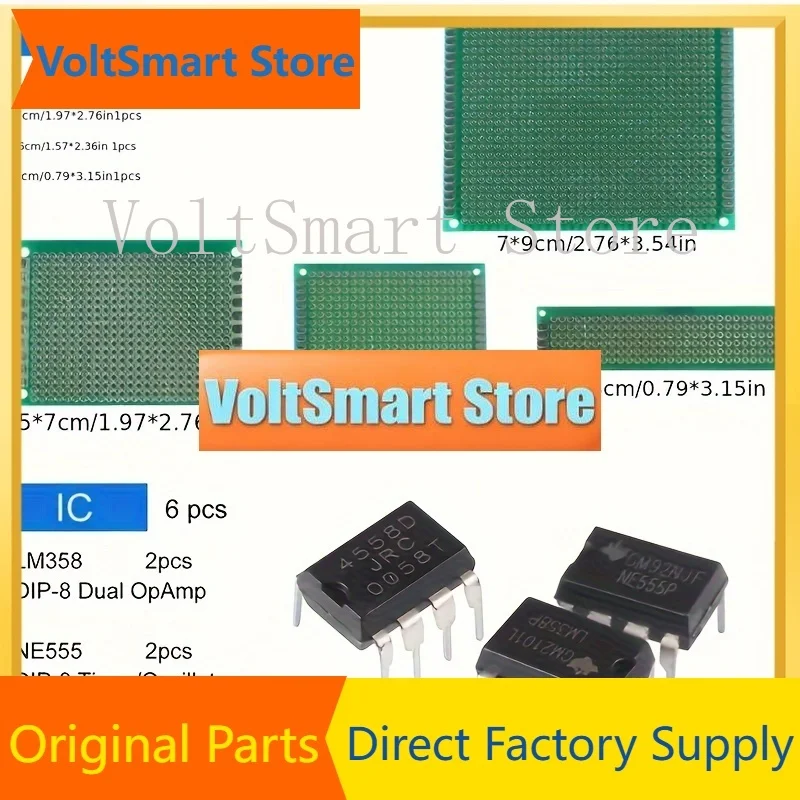 VoltS1900pcs Mega Electronic Component Kit including Assortment  Capacitors  Resistors  LED  Transistors  DC Jacks  PCB o