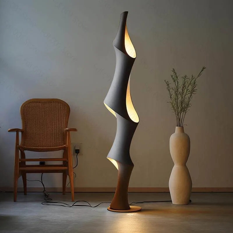 2026 New High-end Japanese-style Retro Floor Lamp Art Wind Bamboo Silk Bedroom Study Decorative Lamp