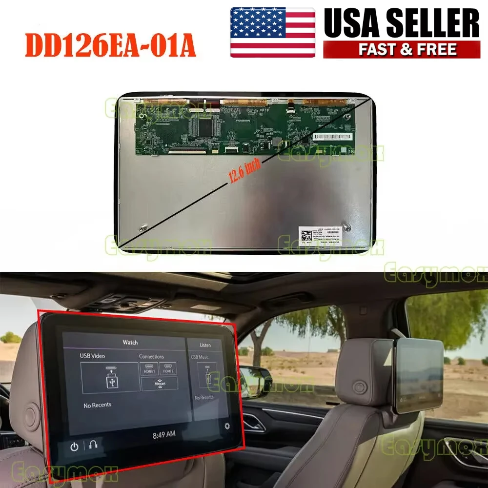 

12.6 Inch LCD Screen Display For Chevrolet Tahoe Suburban GMC Yukon Rear 2021 2022 2023 2024 DD126EA-01A