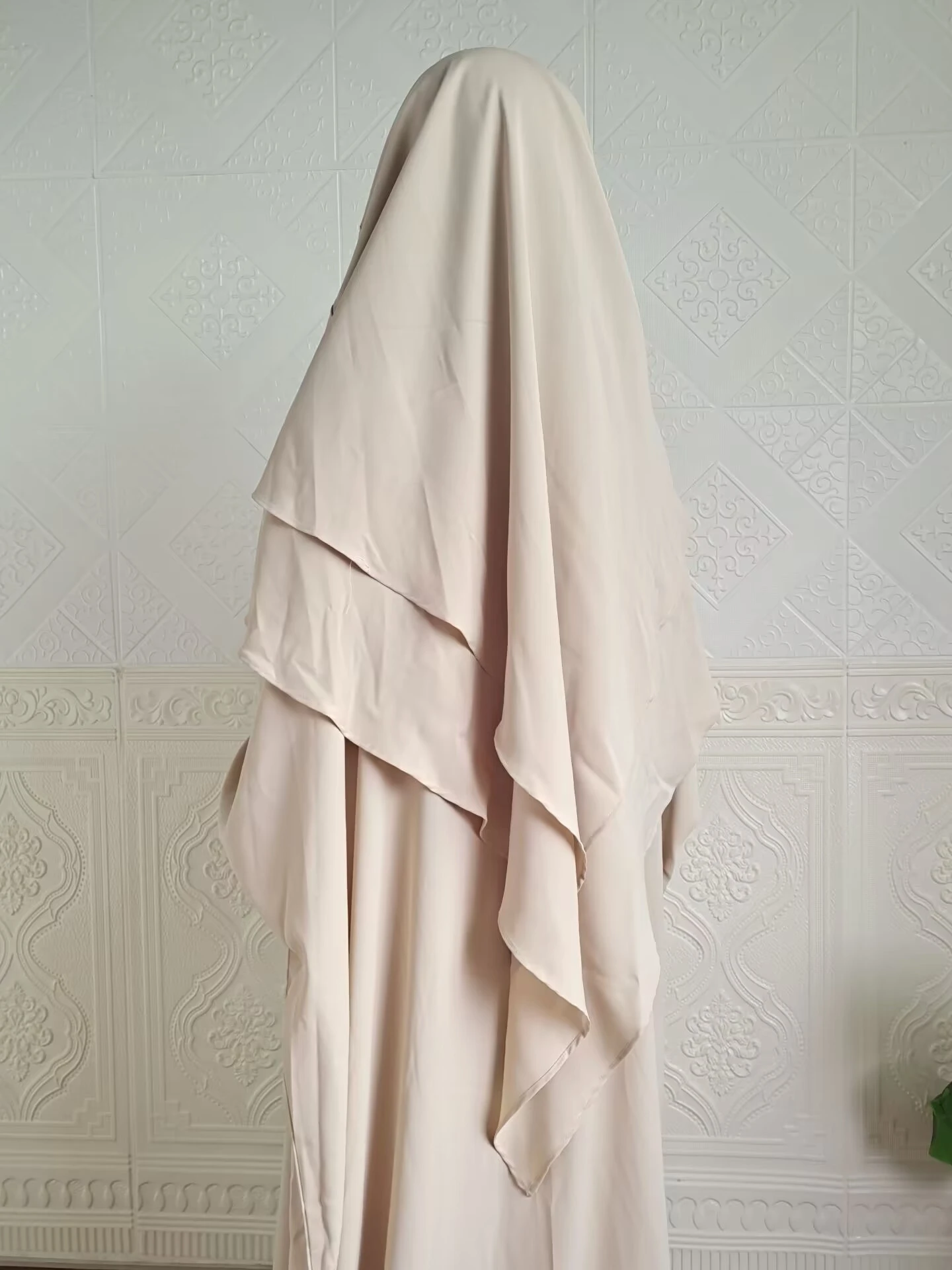 Eid Abaya Dress for Woman 2 Piece Set +Long Khimar Niqab Ramadan Women Prayer Party Arabic Robe Caftan Vestido Kaftan
