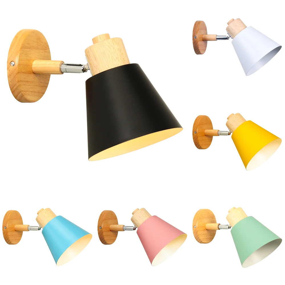 

Настенный светильник в скандинавском стиле, минималистичный светильник для макарон, прикроватная лампа с одной головкой для спальни, гостиной, кабинета, офиса, E27