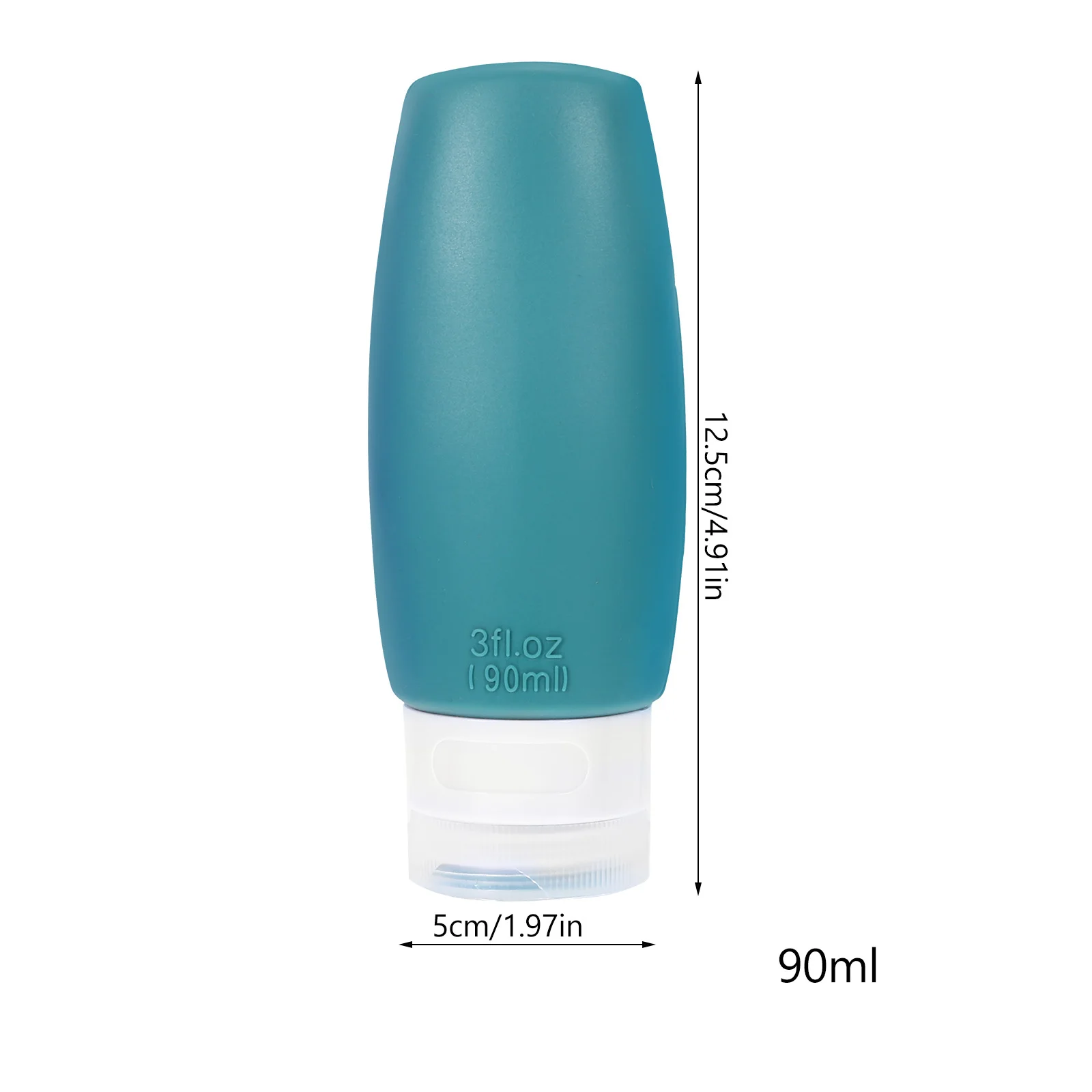 Set di bottiglie da viaggio in silicone da 3 pezzi Contenitori portatili ricaricabili a prova di perdite per shampoo, lozioni, balsamo, articoli da toeletta da viaggio