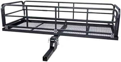 

PeakPursuit 750 Lbs Folding Cargo Carrier for 2" Hitch - 60" X 26" Black Tow Rack for Camping & Travel