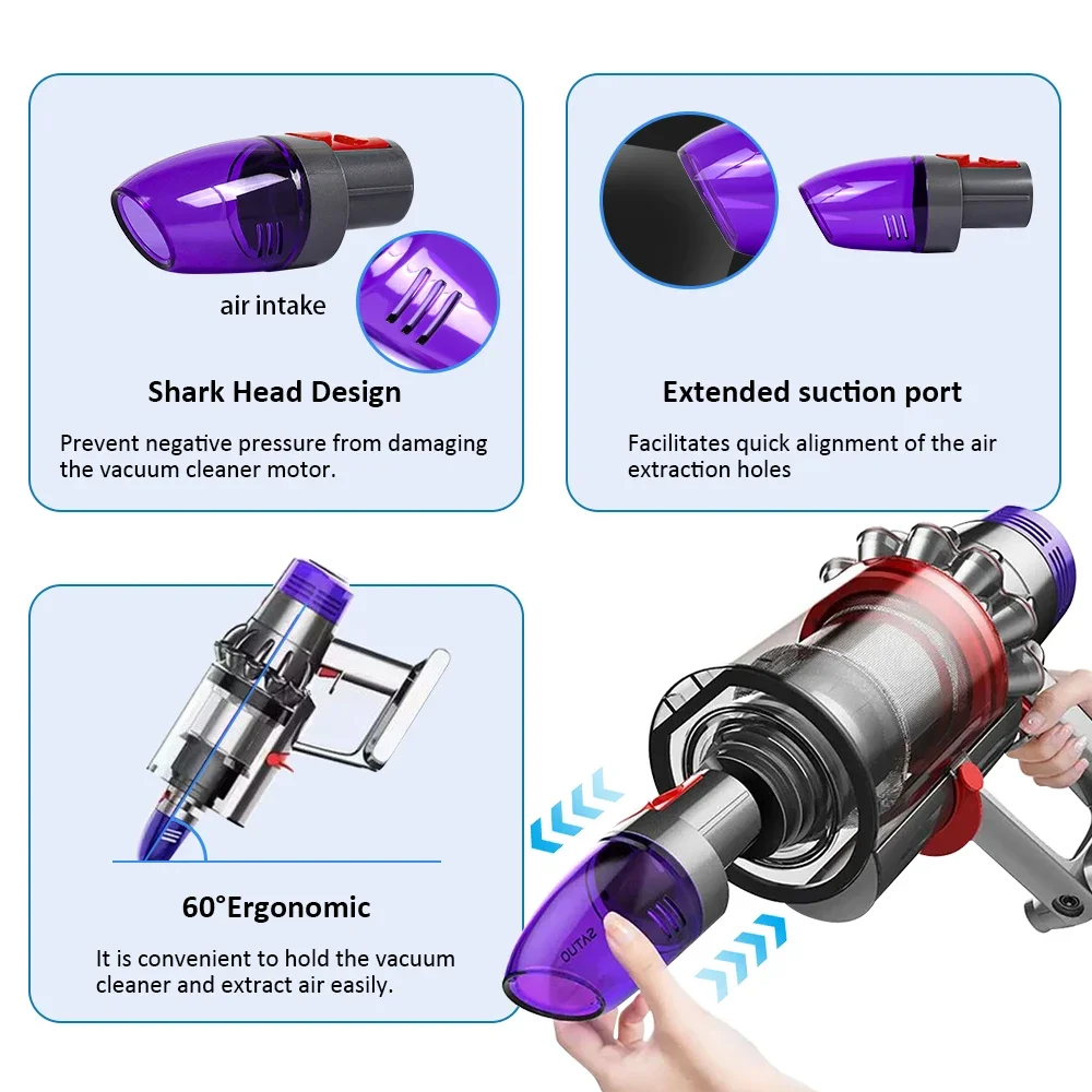 Vacuum Suction Head Adapter Part For Dyson V8 V10 V11 V15/V10slim V12slim Vacuum Household Compression Storage Bag Nozzle Pump view 3