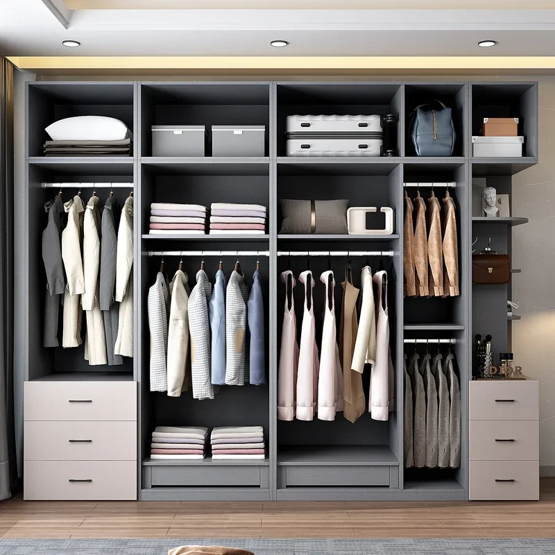 #Wardrobe Offers Home Furniture Closet Organizer Housekeeper On Wall Multifunctional Storage Wooden Closet For Clothes Wardrobe
