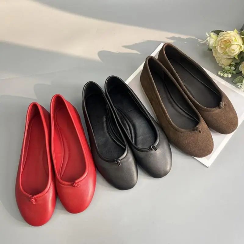 Dave&di Genuine Leather Loafers Minimalist Spring Summer Soft Leather Ballet Shoes Flat Bottomed Mary Jane Shoes For Woman 2026