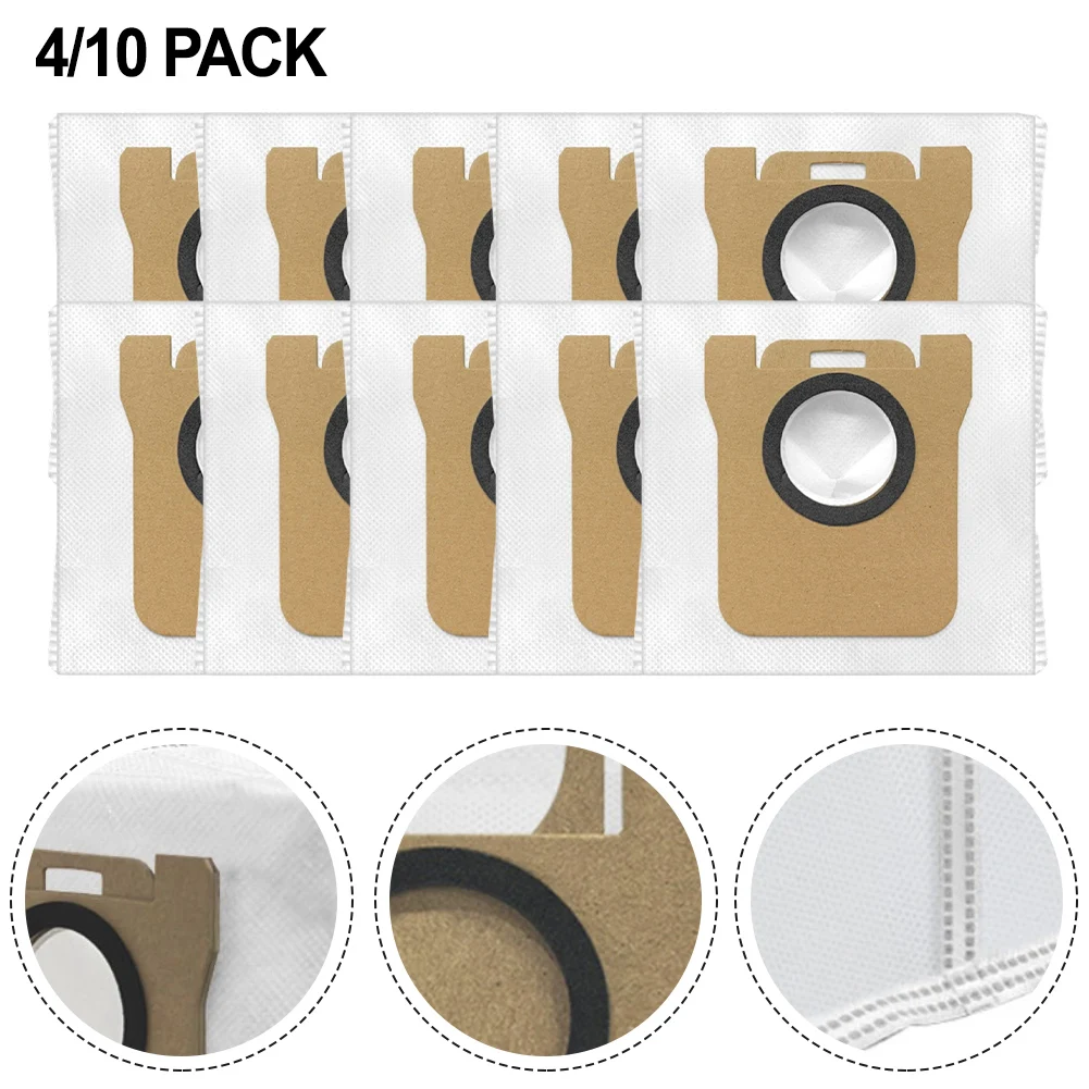 4/10 Pack Vacuum Cleaner Dust Bags For Xiaomi 5 OV31GL For Mijia For 5C OV42CN, Non-Woven Filter Base Station Refills