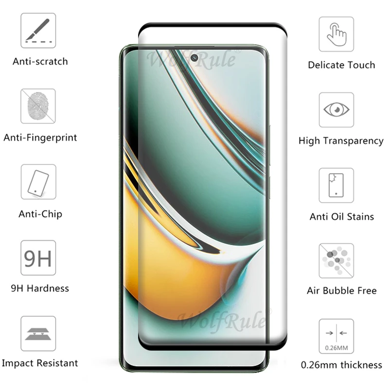 Protector de pantalla curvo para teléfono móvil, película de vidrio 4 en 1 para Realme 11 Pro Plus, OPPO Realme 11 Pro Plus, Realme 11 10 Pro Plus