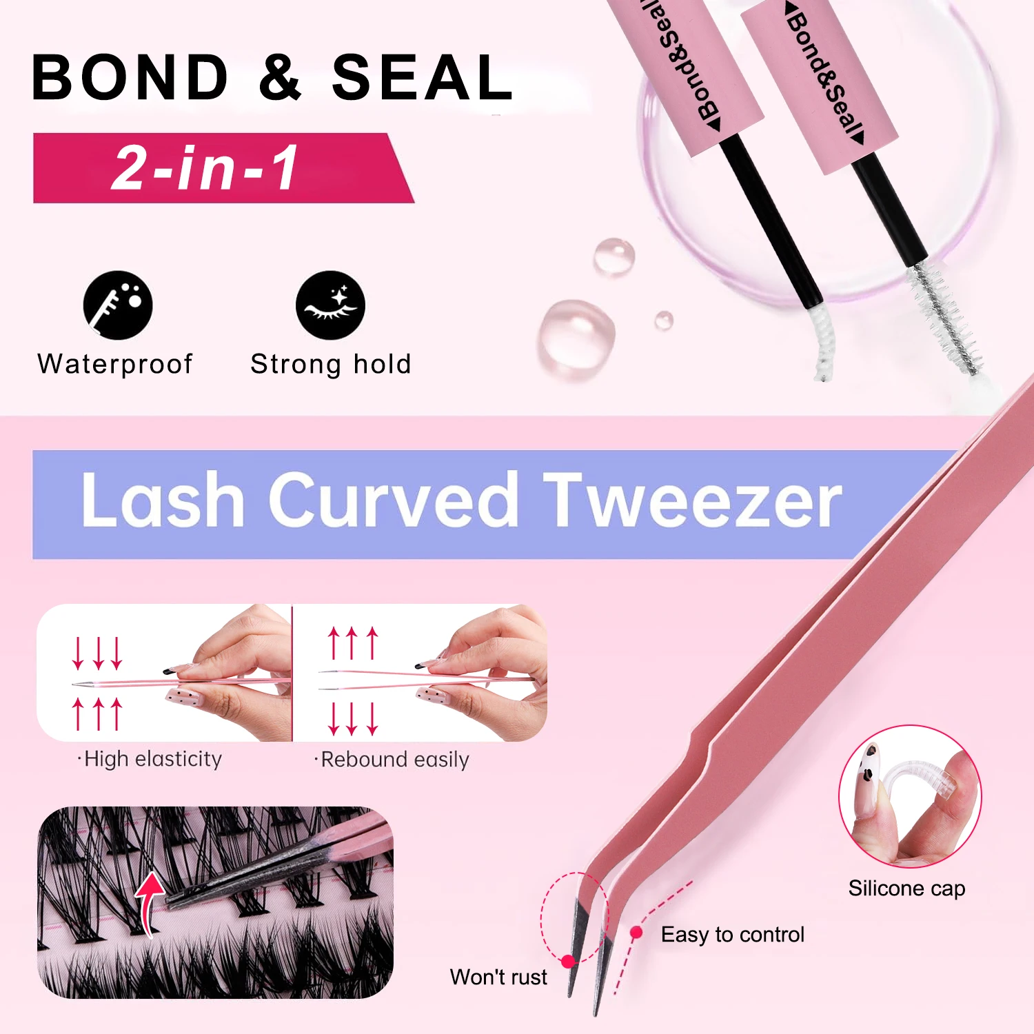 72H Hold False Eyelash Extension Kit - Segmented Mixed Lengths, Magnetic & Hypoallergenic with Tools Set