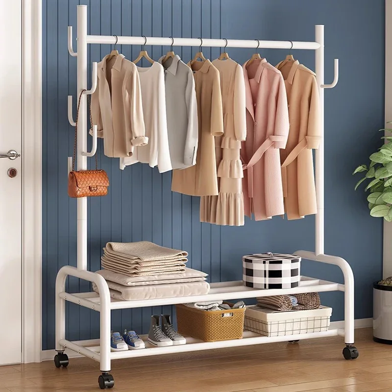 Modern Palazzo Woman Hall Rack Double Rod Hanger Large Couple Wardrobe Shoe Furniture Gold Shelf Corner Industrial Clothing Iron