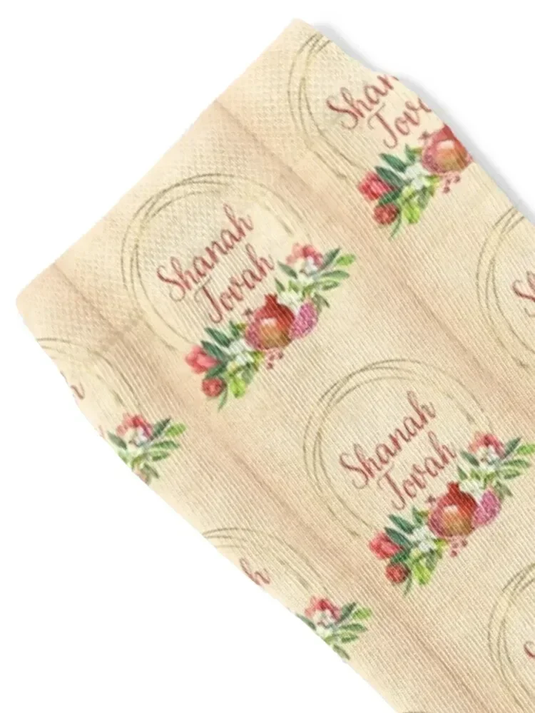 Rosh Hashanah Shanah Tovah Wishes with Pomegranate Socks christmass gift cute kids japanese fashion Socks Ladies Men's