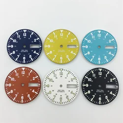 NH36 Watch Dial 29mm Week date window Dial Green Luminous Fit NH36 movements Watch Face Modified Watch Accessories