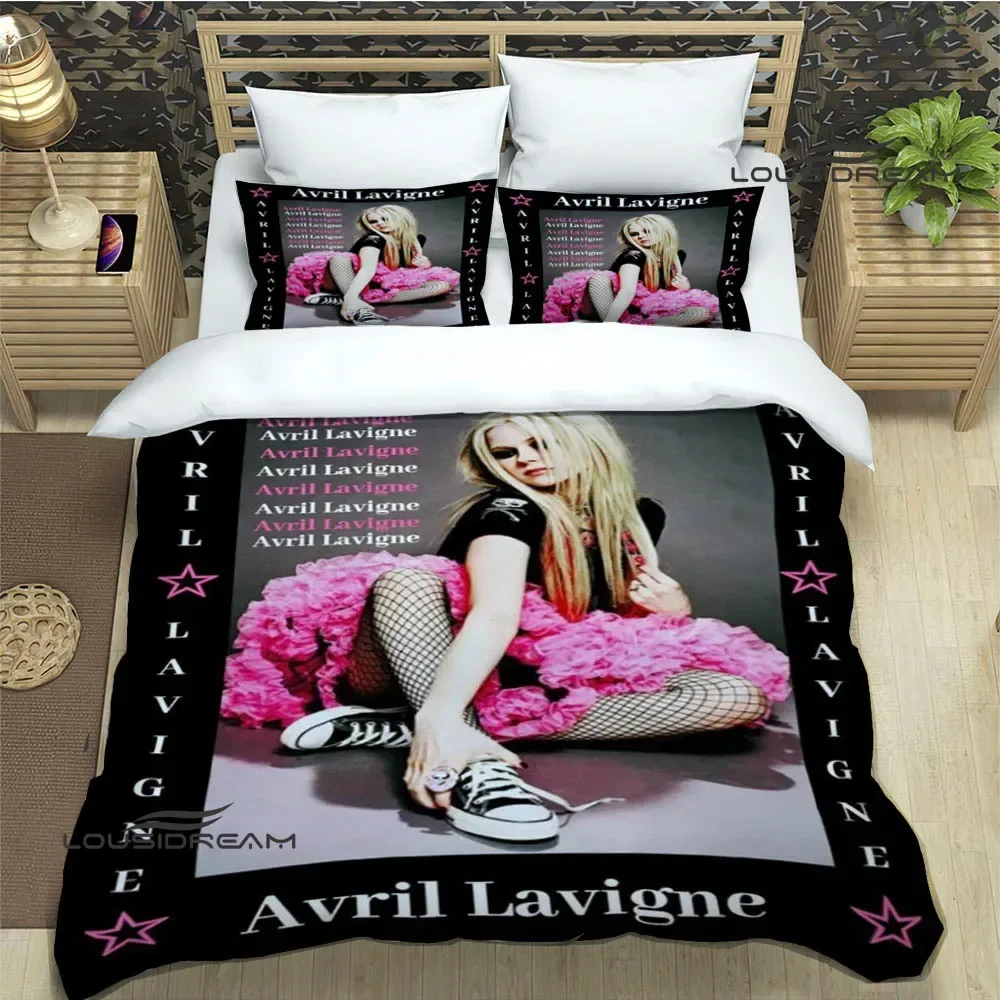 Singer A-AVRIL LAVIGNE Print Bedding Sets exquisite bed supplies set duvet cover bed comforter set bedding luxury birthday gift