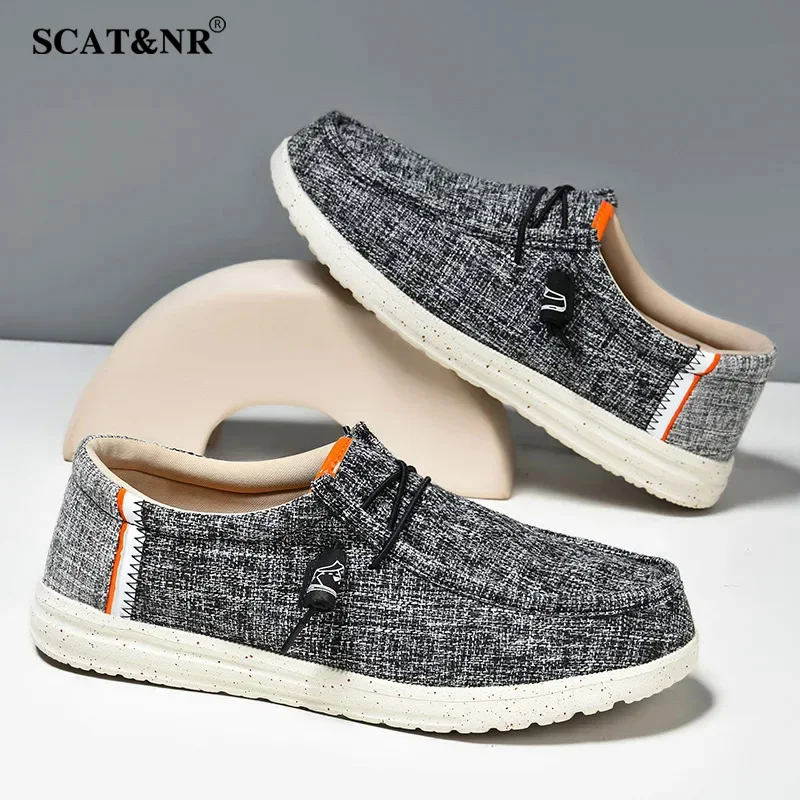 Men casual canvas shoes mens breathable slip on flats male vulcanized shoes driving shoes plus size 48 walking shoe 2025 luxury