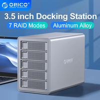 ORICO HDD Docking Station Enterprise 5 Bay 3.5 Inch SATA Hard Drive Enclosure USB 3.0 To SATA with RAID Storage Aluminum Case