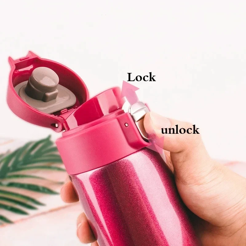 500ML Stainless Steel Bouncing Cover Vacuum Flask Thermos Cup Coffee Tea Milk Thermo Bottle Coffee Mug Water Bottle image 5