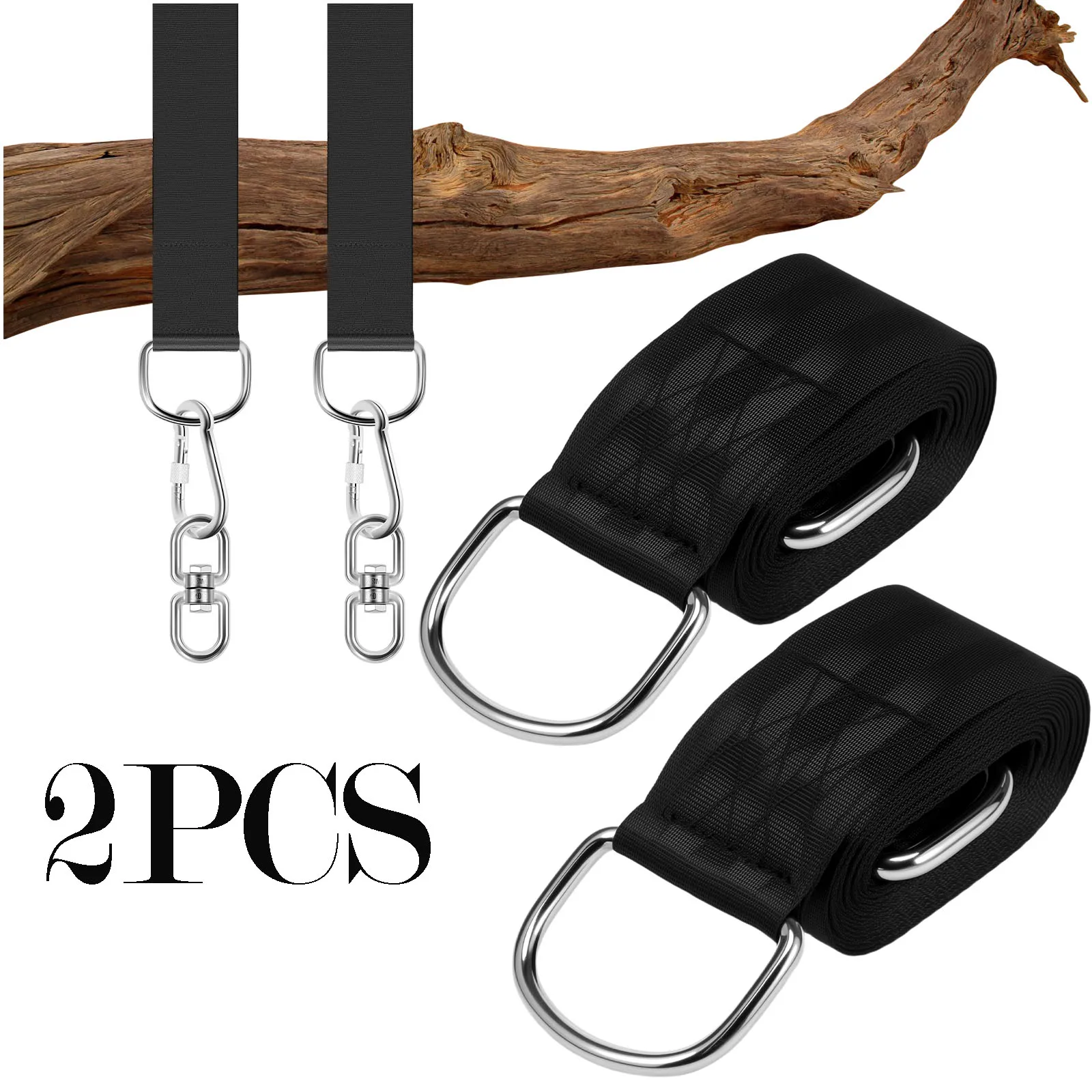 

Tree Swing Hanging Strap Kit 9.84 FT Portable Tree Hammock Hanging Kit Safe Nylon Tree Strap Weatherproof Tree Swing Hanging Set