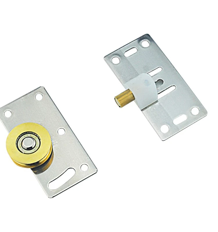 Cabinet sliding door pulley upper and lower wheels stainless steel roller bearing copper concave guide rail trough accessories