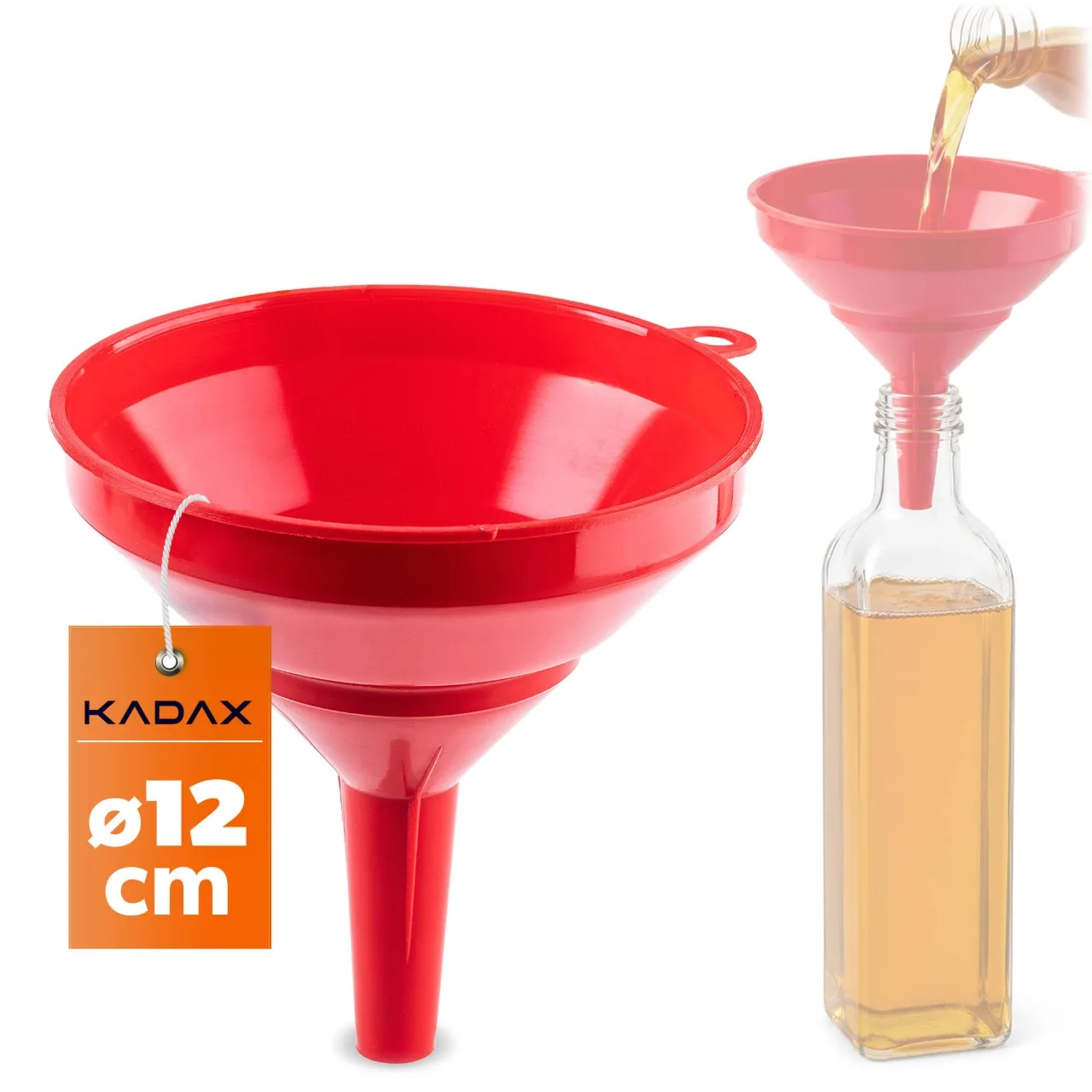 KADAX Praktische Keukentrechter, Plastic Flessentrechter, Rood Must 12cm, 1 Stuk