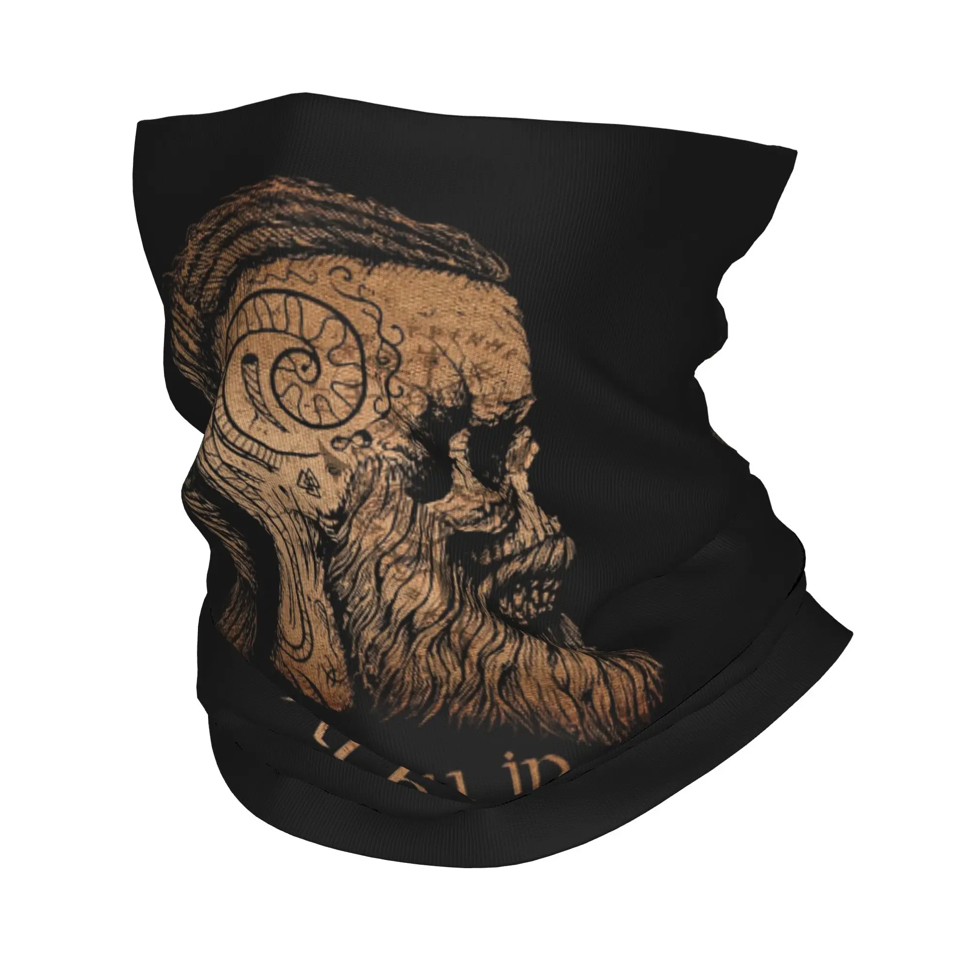 

Viking Odin Norse Mythology See You In Valhalla Bandana Neck Gaiter Printed Wrap Scarf Face Mask Hiking Fishing For Men Women