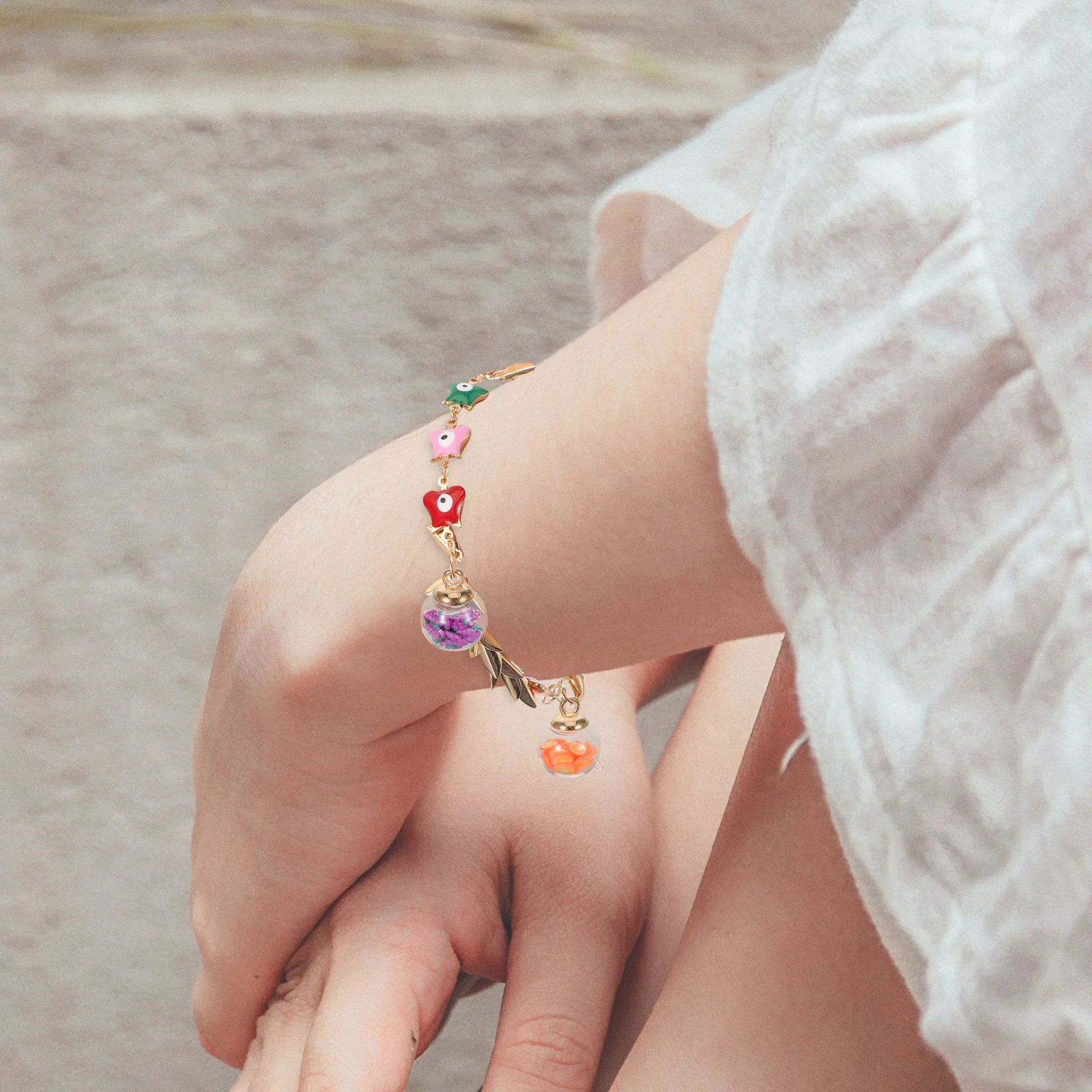 

50pcs Glass Ball Pendants 16Mm Colorful Transparent Diy Jewelry Making Parts For Earrings Necklaces Bracelets Keychain Craft