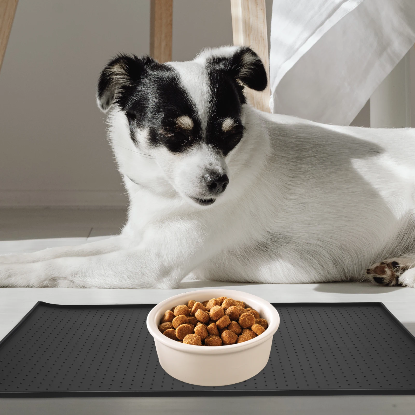

Dog Bowl Mat Absorbent Waterproof Placemat Silicone Mats for Pets Non-slip Silica Gel