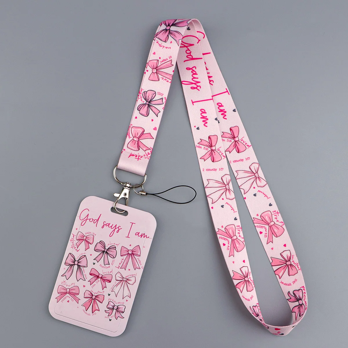 Abstract Art Shark Bow Lanyard Neck Strap Keychain Card Cover Badge Holder Mobile Phone Hang Rope Keyring Accessories Gifts