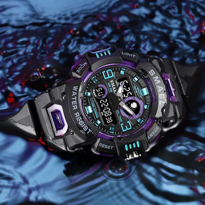 SMAEL8063 Digital Watch LED 50m Waterproof Military Wristwatch Male Clocks Mens Watches Stopwatches Alarm Clock Sport Watches