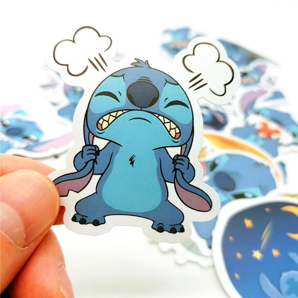 Stitch Angry To The Point of Smoking Cute Expression Balloon Decoration Notebook Phone Graffiti Stickers 150 Different Styles