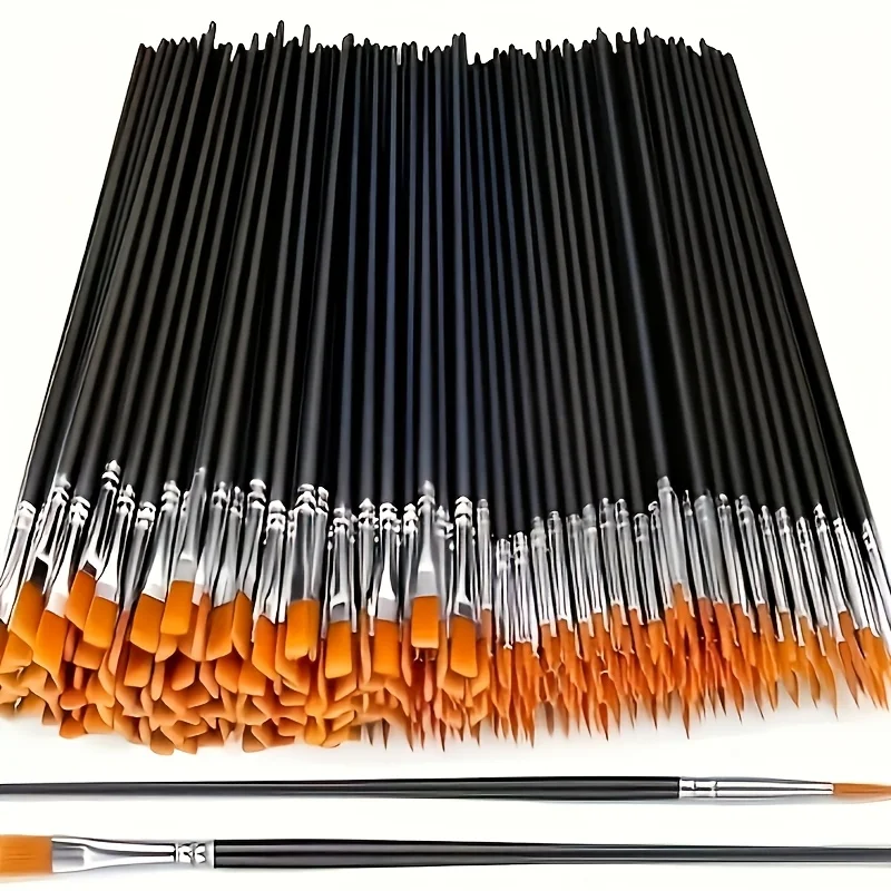 30pcs Nylon Brush Pens, with Flat-Head and Round-Point Brushes, Suitable for Professional Oil Painting, Watercolor, Facial Art