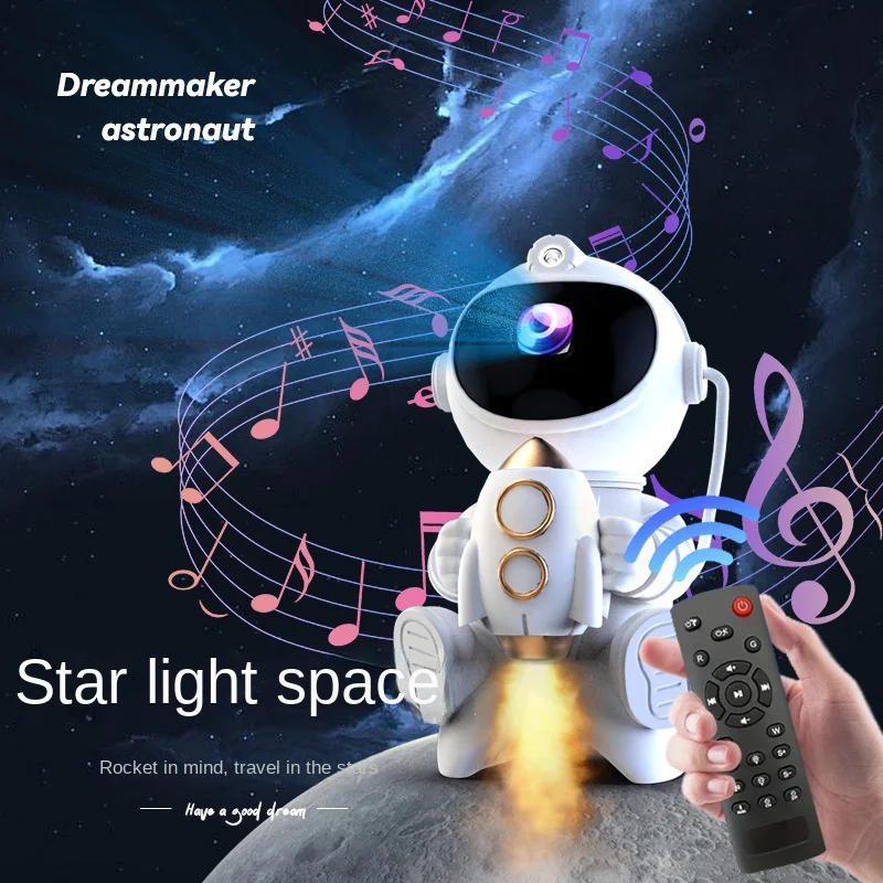 Hug Space Shuttle Star Rocket Moon Astronaut Starry Sky Lamp Spaceman  Atmosphere Projection