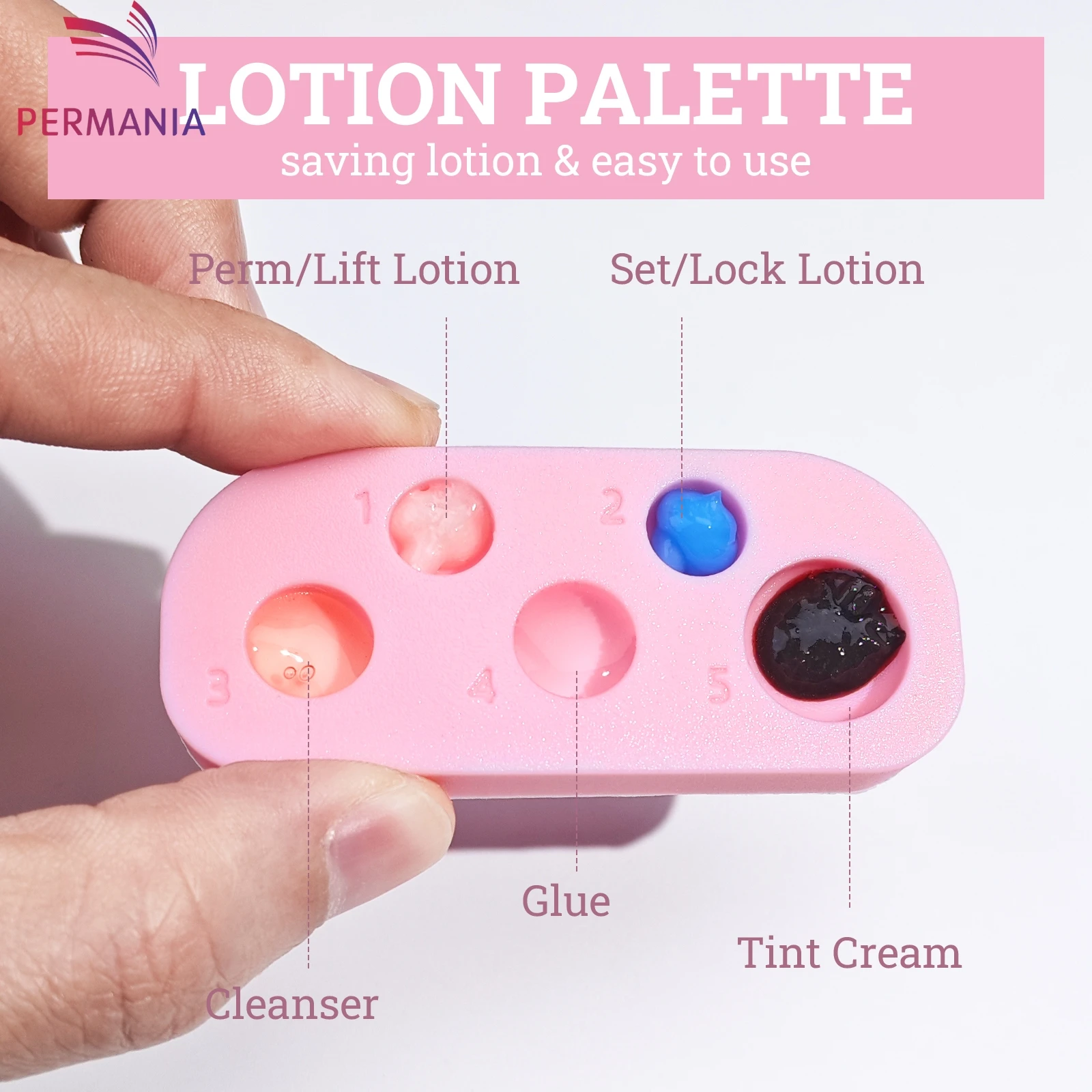 PERMANIA 1 Stück Wimpernlifting-Palette 5-Funktionen-Wimpernlifting- und Färbewerkzeug Professionelle Silikonplatte für Wimpernverlängerungsarbeiten – Detail 8