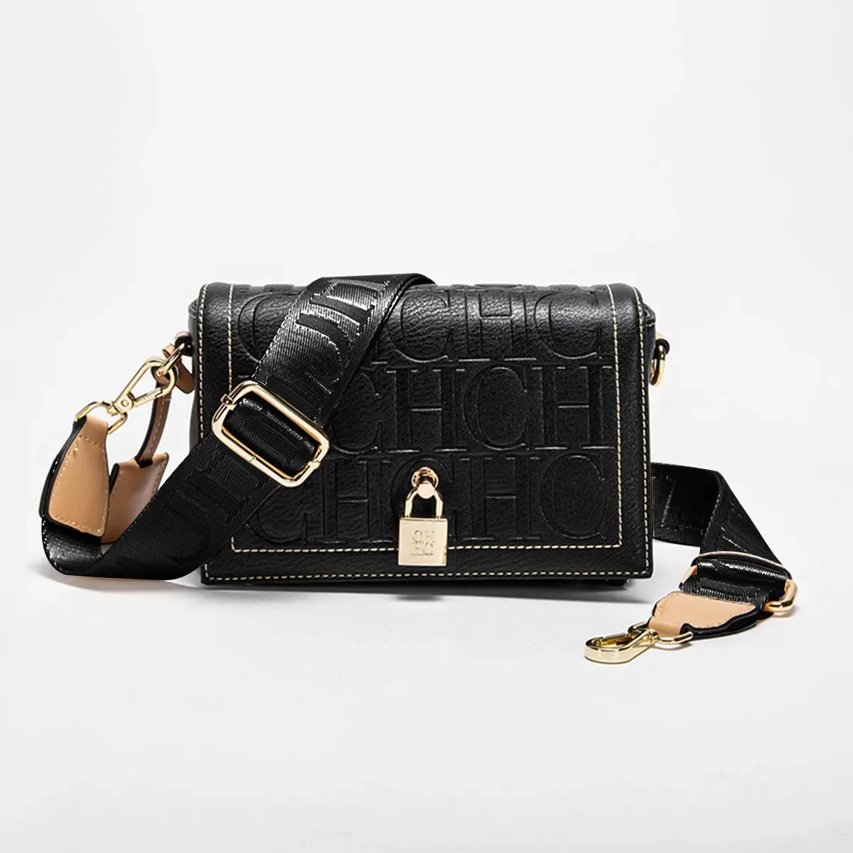 

CH Women's Shoulder Bag Fashion Design Model Metal Accessories Buckle Luxury Brand 2025 Fashion Solid Colour Printed Head Bag