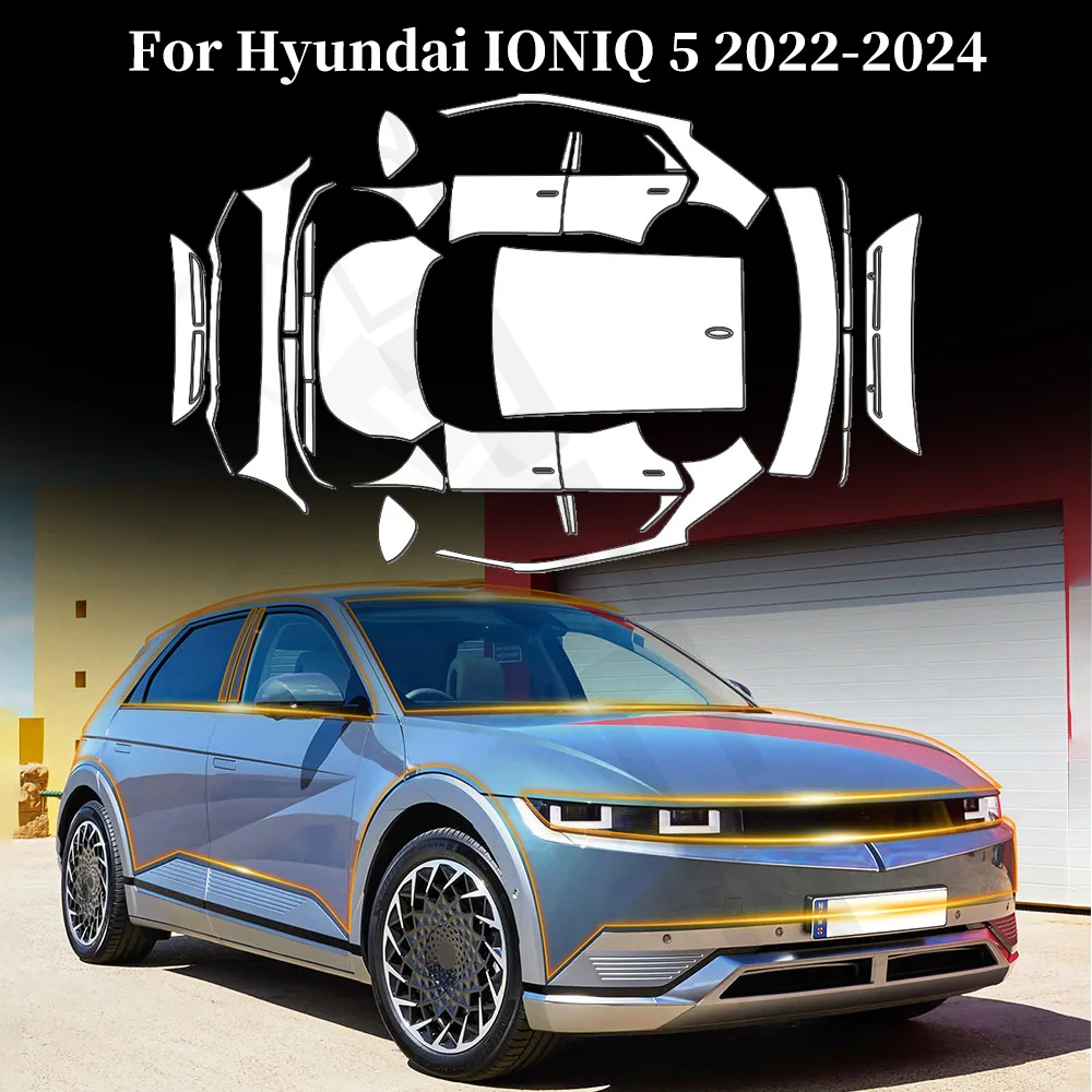 

Для Hyundai IONIQ 5 2022-2024 защитная пленка из ТПУ от царапин, предварительно вырезанная PPF кузов автомобиля, прозрачный бюстгальтер, ремонтный устойчивый чехол