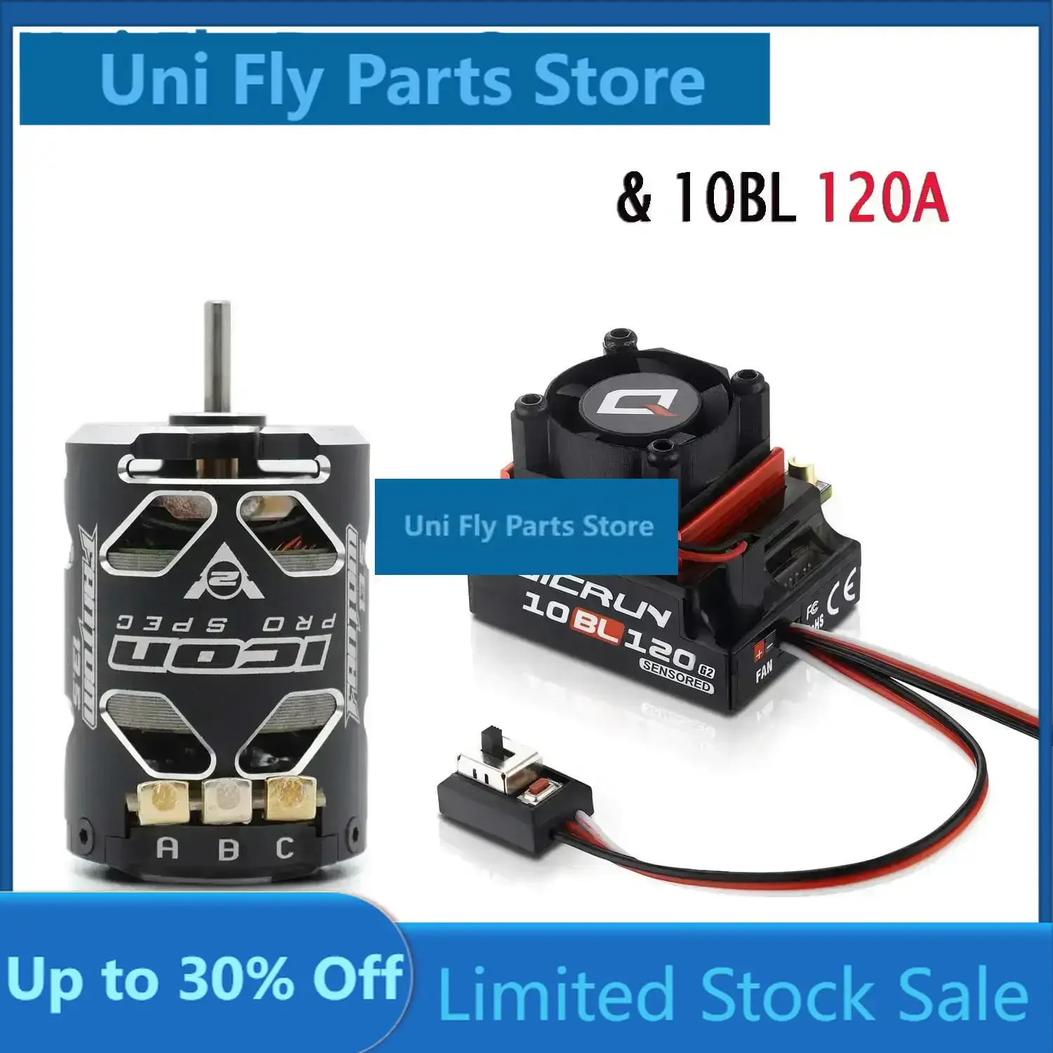 UniFly10BL G2 120A ESC W/ 540 ICON V2 SPEC 13.5T 17.5T 21.5T Motor 2-3S Lipo Sensored Brushless Combo